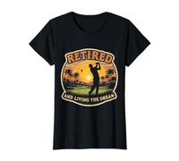 Retired and Living The Dream Golf Lover Golfeur Retirement T-Shirt Graphique avec Valeur