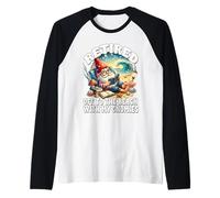 Retired Beach Gnome For Teacher Summer Retirement Saying Manche Raglan