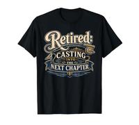 Retired Casting Into The Next Chapter Fishing T-Shirt Graphique avec Valeur, Homme, Noir, L