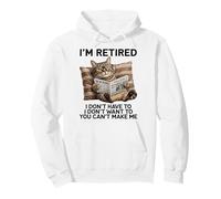Retired Cat Reading Newspaper Funny Retirement Cat Mom Dad Sweat à Capuche