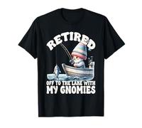 Retired Gnome Dad For Fishing Lovers With Retirement Saying T-Shirt
