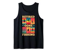 Retired Gone Fishing Fish Hook Grandpa Grand-parents Day Débardeur