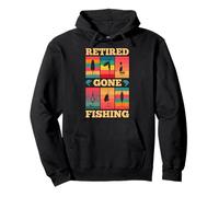 Retired Gone Fishing Fish Hook Grandpa Grand-parents Day Sweat à Capuche