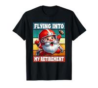 Retired Grandpa Love Football Dad Flying Into My Retirement T-Shirt
