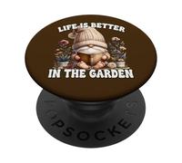 Retired Life is Better in The Garden GNOME for Book Lover PopSockets PopGrip Adhésif