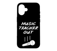 Retired Music Teacher Out Retirement Mic Drop of Year Coque pour iPhone 16