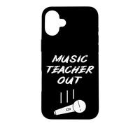Retired Music Teacher Out Retirement Mic Drop of Year Coque pour iPhone 16 Plus