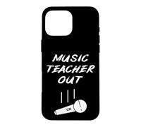 Retired Music Teacher Out Retirement Mic Drop of Year Coque pour iPhone 16 Pro Max