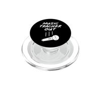 Retired Music Teacher Out Retirement Mic Drop of Year PopSockets PopGrip pour MagSafe