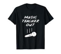 Retired Music Teacher Out Retirement Mic Drop of Year T-Shirt