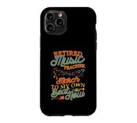 Retired Music Teacher Retirement Music Educator Humour Coque pour iPhone 11 Pro