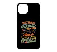 Retired Music Teacher Retirement Music Educator Humour Coque pour iPhone 13