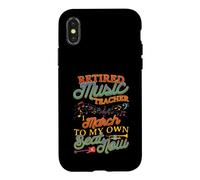Retired Music Teacher Retirement Music Educator Humour Coque pour iPhone X/XS