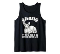 Retired New Job Snuggle Sphynx Cats Funny Cat Lover Humour Débardeur