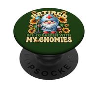 Retired Nurse Sunflower GNOME for Women Funny Retirement PopSockets PopGrip Adhésif
