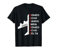 Retired Pilot 2025 Alphabet phonétique Cadeau de retraite T-Shirt