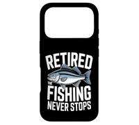 Retired The Fishing Never Stops Pêcheur Coque pour iPhone 17 Pro