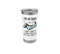Retirement Cat Coffee Not My Problem Im Retired Dont Have To Gobelet isotherme en acier inoxydable double paroi