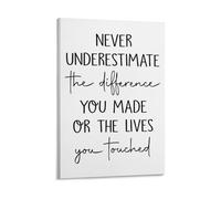 Retirement Wall Art Never Underestimate The Difference You Made Meaningful Farewell Gift for Colleague Boss Canvas Print Office Decor(Unframed,16X24inch(40X60cm))