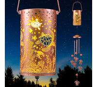 Retisee Carillon éolien solaire en forme de tortue de mer - Cadeau d'extérieur et d'intérieur - Décoration de Noël - Cadeau d'anniversaire pour la maison, la pelouse, le porche, la terrasse, le jardin
