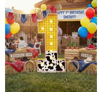 Retisee Chiffres lumineux pour chapiteau de 0,9 m pour décorations de 1er anniversaire, kit de panneau de mousse prédécoupé, mosaïque pour anniversaire, fête prénatale, anniversaire de mariage