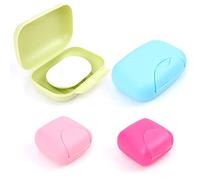 RETON 4pcs Portable Boite Savon Voyage Candy Color, Salle de Bain Porte Savon avec Couvercle, Boîte à Savon Imperméable à l'eau pour la Maison, Salle de Bains, Voyage, Camping(2 Petit + 2 Grand)