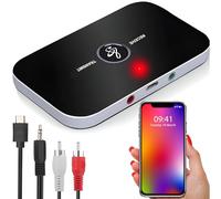 Retoo 2w1 Adaptateur Bluetooth Audio Transmitter Dongle avec câble Aux 3.5mm et RCA, émetteur récepteur, Portable sans Fil pour Voiture TV chaîne Hi-FI Haut-parleurs Casque, Low Latency sans Fil