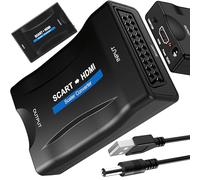 Retoo Adaptateur Convertit Entrée Péritel Analogique en Sortie HDMI, Convertisseur SCART vers HDMI, Audio vidéo HD 1080P pour HDTV STB VHS Xbox PS3 Blu-Ray HDTV VHS PAL, Adaptateur NTSC3.58. NTSC4.43
