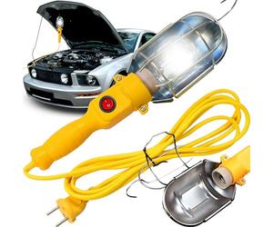 Retoo Baladeuse à main, douille E27, lampe de travail, d'inspection, atelier, chantier, ampoule avec câble d'alimentation de 10 m, interrupteur, prise