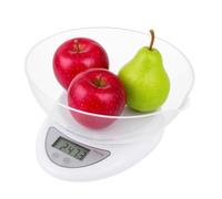 Retoo Balance de Cuisine Électronique de Haute Précision, Écran LCD, Capacité de charge 5 kg, Capacité du bol 800 ml, Alimentation 2 piles AAA, 5 Unités et Fonction Tare, Blanc