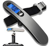 Retoo Balance numérique à suspendre pour valises, poches, écran LCD, rétroéclairage, fonction tare portable, jusqu'à 50 kg, pratique pour les voyages, argenté