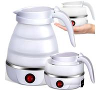 Retoo Bouilloire Pliable 0,6L En Silicone 750W, Acier Inoxydable, Design Compact Pour Camping, Voyage, Arrêt Automatique, Chauffage Rapide Et Sûr