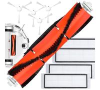 Retoo Brosse et filtre compatibles avec Xiaomi Mi Robot - Kit d'accessoires de nombreux aspirateurs à vide - 1 brosse principale, 4 brosses latérales, 4 brosses en caoutchouc Hepa - Blanc et orange