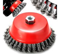 Retoo Brosse Métalliques Brosse Metallique pour Perceuse Meuleuse pour Visseuse Perceuse à Nettoyer Bois en Métal pour L'Élimination de la Rouille Corrosion Peinture 125 mm