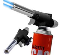 Retoo Brûleur de cuisine rechargeable pour crème brûlée, brûleur à gaz butane pour barbecue, cuisine, camping, pâtisseries, desserts, réglage en continu de la flamme, chalumeau à gaz butane, torche à