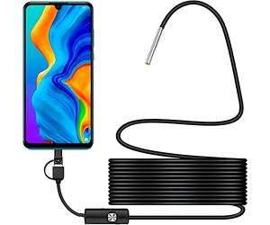 Retoo Caméra d'inspection de Serpent Endoscope USB-C HD pour Android 3,9 mm IP67, Caméra endoscopique avec LED étanche mégapixel Caméra d'inspection Câble Serpent pour Smartphone, Appareil Photo