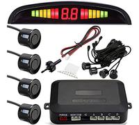Retoo Capteurs de Stationnement de Voiture, Radar De Recul De Voiture, Affichage LCD, 4 Capteurs Kit Audio Alarme, De Stationnement, Alimentation 12v, Longueur du Câble 80 Cm, Facile À Installer