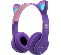 Retoo Casque à Oreilles de Chat, Casque Bluetooth pour Enfants, Casque sans Fil pour Enfants, Casque Supra-Auriculaire pour École/Table/PC, Casque à Oreilles de Chat pour Filles Supra-Auriculaire