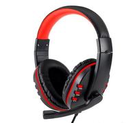 Retoo Casque de jeu avec câble, pour PS4, PS5, PC, Xbox, avec microphone, 20 x 16 x 7 cm, noir/rouge