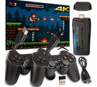 Retoo Console de jeux rétro avec 20000 jeux - HDMI Plug & Play pour TV - 2 manettes sans fil avec adaptateur, carte mémoire de 64 Go, mini console pour enfants et adultes, portable