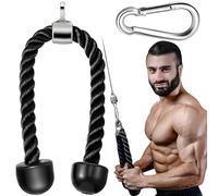 Retoo Corde à triceps en nylon torsadée avec poignées antidérapantes pour biceps, triceps, salle de sport ou à la maison, noir