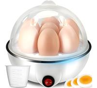 Retoo Cuiseur à œufs pour jusqu'à 1 à 7 œufs Support à œufs Fonction de réchauffement Acier inoxydable Plastique Minis de cuisine Cuiseur à œufs 150 watts Pour un œuf
