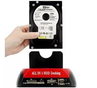 Retoo Disques Dur Docking Station USB 3.0, SATA IDE 2.5" & 3.5" HDD SSD, Clonage hors ligne, Sauvegarde OTB, Lecteur de Carte, Plug & Play, Affichage LED, Alimentation Externe Compatible avec Windows