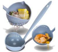 Retoo Écumoire en silicone, résistante à la chaleur jusqu'à 270 °C, passe au lave-vaisselle, cuillère avec poignée ergonomique, douce pour casseroles enduites, ustensile de cuisine 33 cm