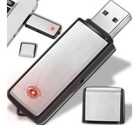 Retoo Enregistreur Vocal USB 8GB, Portée jusqu'à 8 m, Mini Dictaphone Vocal Portable, Temps de Travail jusqu'à 16H, Enregistreur Audio idéal pour Les réunions, interviews, conférences, Argent