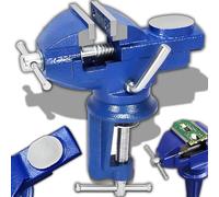 Retoo Étau rotatif, largeur de mâchoire 50 mm, largeur de serrage 50 mm, fixation sûre des pièces, étau de table avec mâchoires de protection et mâchoires de serrage, étau en fonte grise pour le