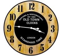 Retoo Horloge murale en bois - 50 cm - Moderne et silencieuse - Décoration silencieuse - Pour salon, cuisine, bureau, chambre d'enfant - Sans bruit de tic-tac - Horloge d'intérieur - Fonctionne avec