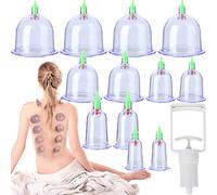 Retoo Kit De 12 Ventouses Thérapeutiques, Pompe Incluse, Ventouse Massage Kiné Anti Cellulite Soulage Douleurs Fatigue, Améliorer La Circulation Sanguine Et Le Métabolisme, Améliorer L'immunité
