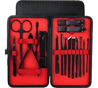 Retoo Kit Manucre Pedicure 16pcs Ensemble de Coupe-Ongles Professionnel Coupe-Cuticule en Acier Inoxydable Kit de Manucure de Pédicure avec Boîte de Voyage et Maison Exquise Noir