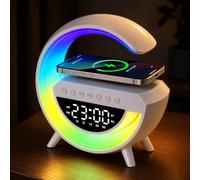 Retoo Lampe de chevet LED avec fonction de charge 15 W, Bluetooth, réveil